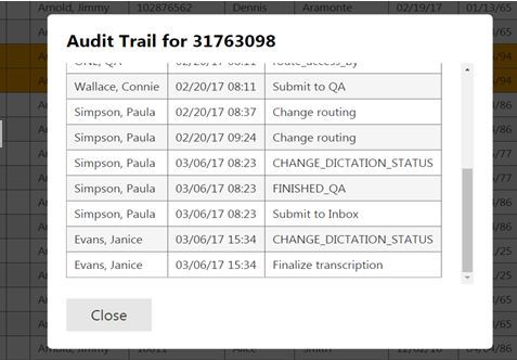 Full audit trail